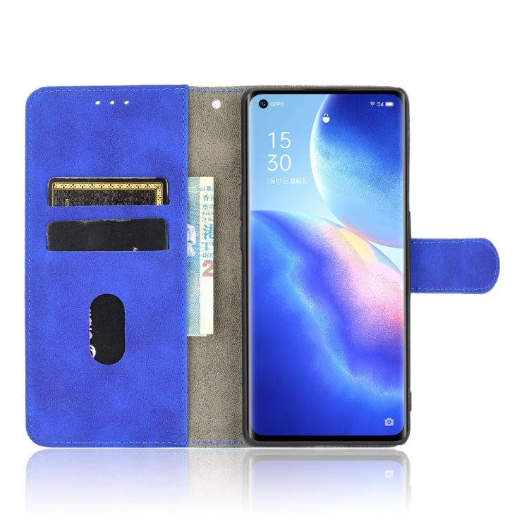 For OPPO Reno5 Pro+ Solid Color Skin Feel Magnetic Buckle Horizontal Flip Calf Texture PU Leather Case with Holder & Card Slots & Wallet