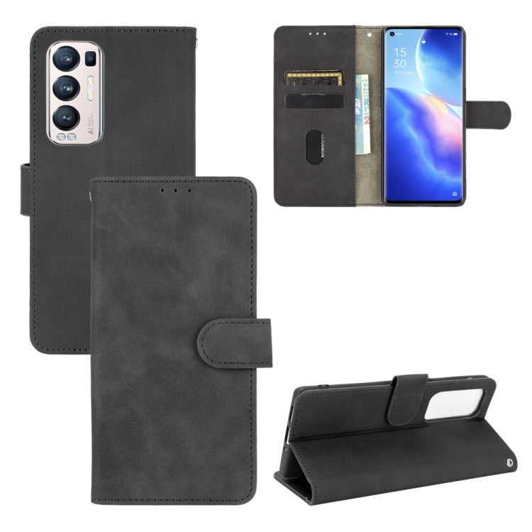 For OPPO Reno5 Pro+ Solid Color Skin Feel Magnetic Buckle Horizontal Flip Calf Texture PU Leather Case with Holder & Card Slots & Wallet