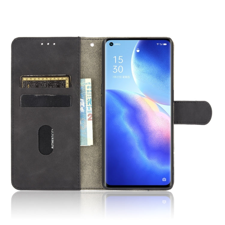 For OPPO Reno5 Pro+ Solid Color Skin Feel Magnetic Buckle Horizontal Flip Calf Texture PU Leather Case with Holder & Card Slots & Wallet