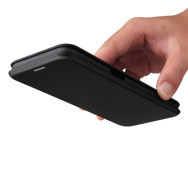 For OPPO Realme V11 5G Carbon Fiber Texture Horizontal Flip TPU + PC + PU Leather Case with Card Slot