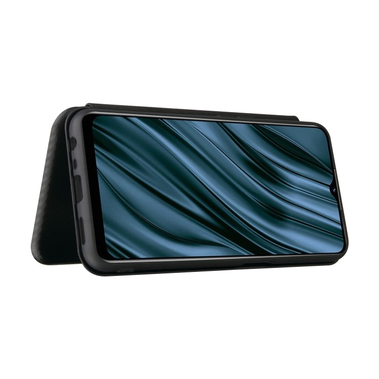 For OPPO Realme V11 5G Carbon Fiber Texture Horizontal Flip TPU + PC + PU Leather Case with Card Slot