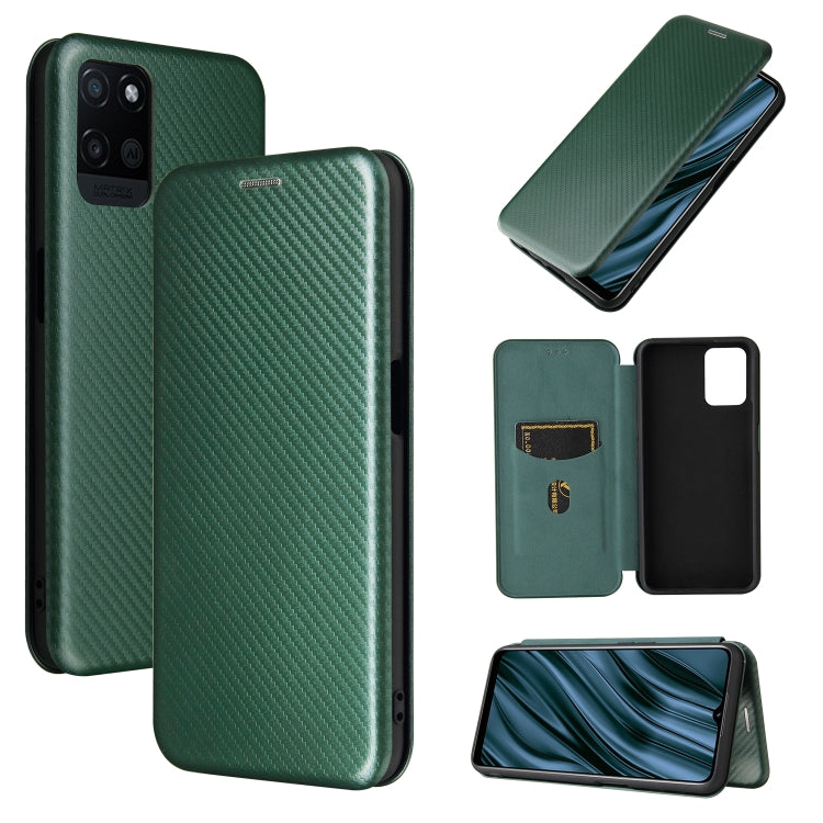 For OPPO Realme V11 5G Carbon Fiber Texture Horizontal Flip TPU + PC + PU Leather Case with Card Slot