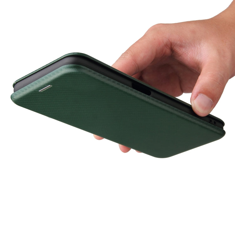 For OPPO Realme V11 5G Carbon Fiber Texture Horizontal Flip TPU + PC + PU Leather Case with Card Slot