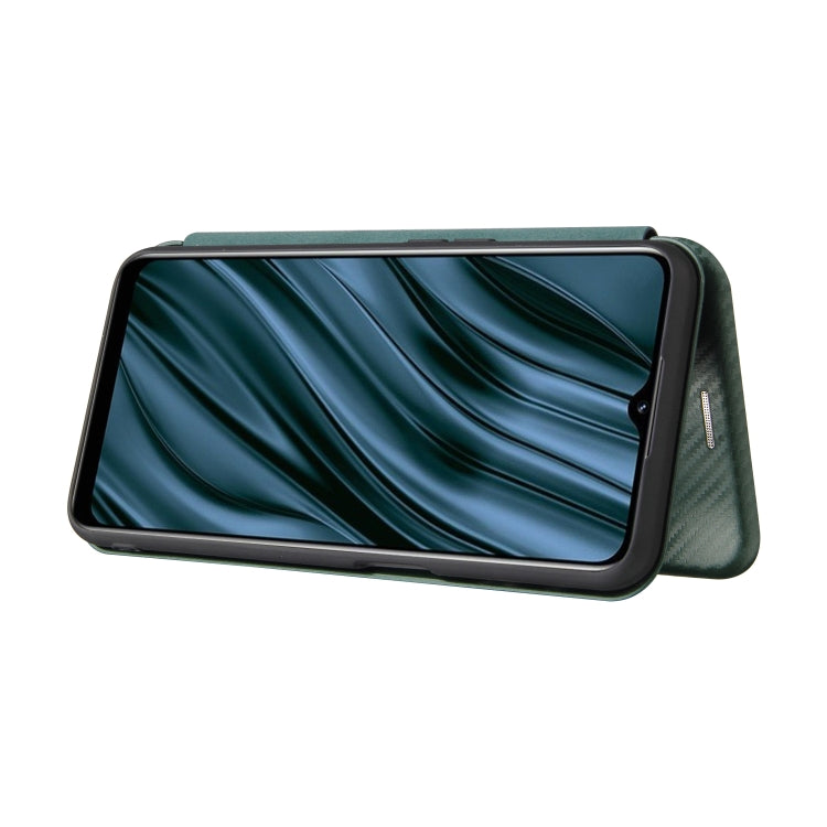 For OPPO Realme V11 5G Carbon Fiber Texture Horizontal Flip TPU + PC + PU Leather Case with Card Slot