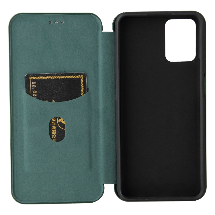 For OPPO Realme V11 5G Carbon Fiber Texture Horizontal Flip TPU + PC + PU Leather Case with Card Slot