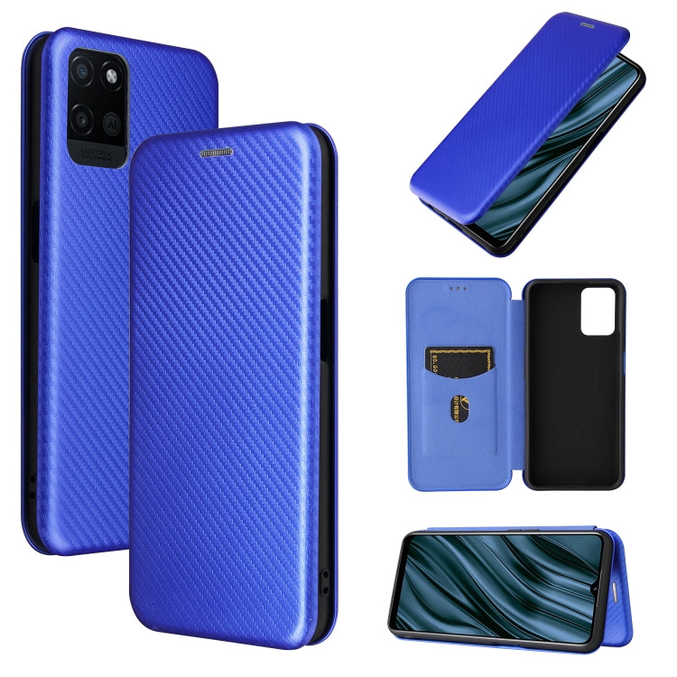 For OPPO Realme V11 5G Carbon Fiber Texture Horizontal Flip TPU + PC + PU Leather Case with Card Slot
