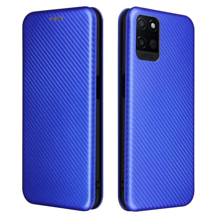 For OPPO Realme V11 5G Carbon Fiber Texture Horizontal Flip TPU + PC + PU Leather Case with Card Slot