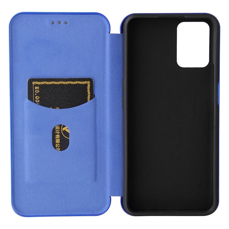 For OPPO Realme V11 5G Carbon Fiber Texture Horizontal Flip TPU + PC + PU Leather Case with Card Slot