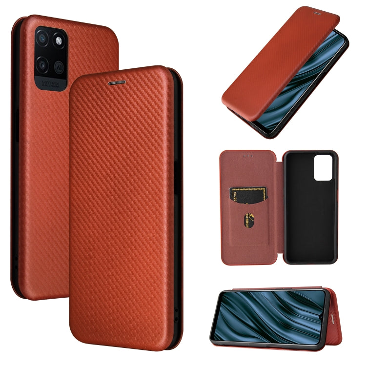 For OPPO Realme V11 5G Carbon Fiber Texture Horizontal Flip TPU + PC + PU Leather Case with Card Slot