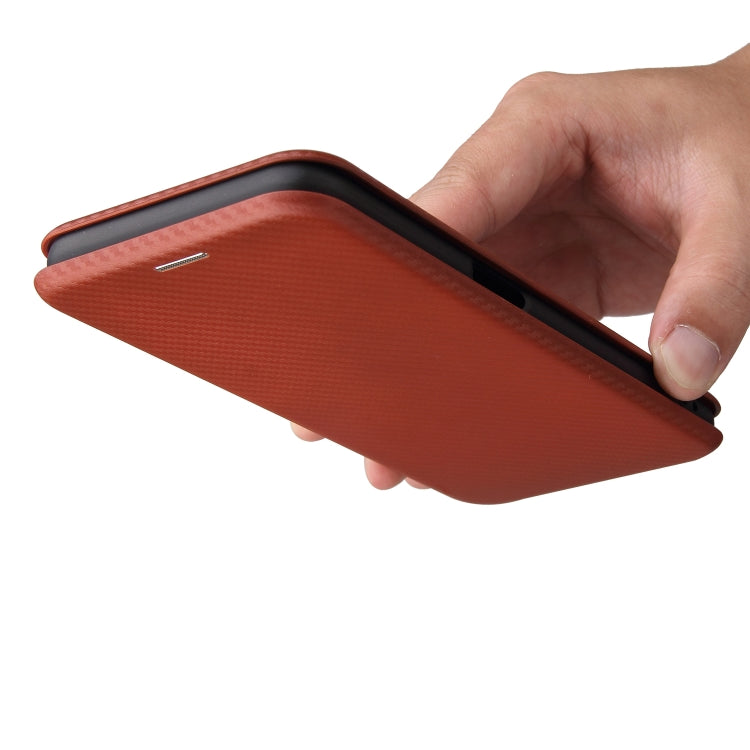 For OPPO Realme V11 5G Carbon Fiber Texture Horizontal Flip TPU + PC + PU Leather Case with Card Slot