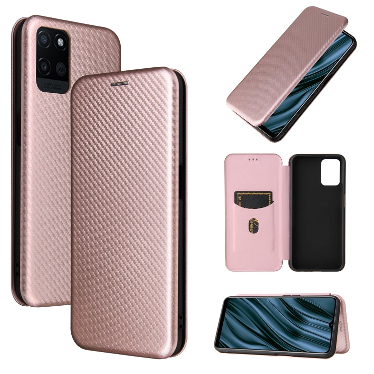 For OPPO Realme V11 5G Carbon Fiber Texture Horizontal Flip TPU + PC + PU Leather Case with Card Slot