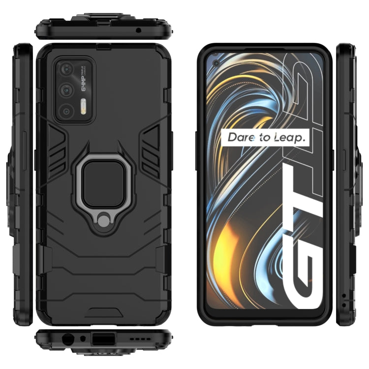 For OPPO Realme GT 5G PC + TPU Shockproof Protective Case with Magnetic Ring Holder
