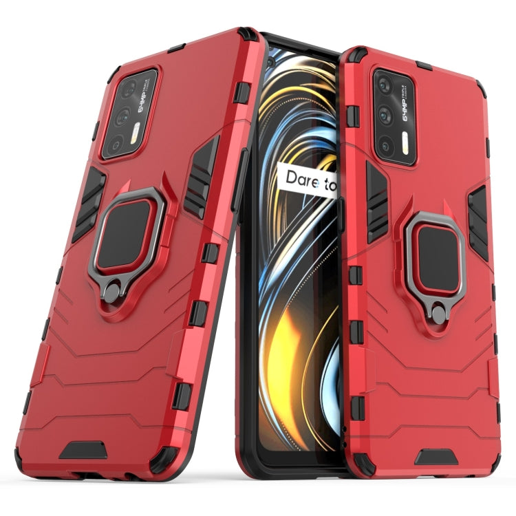 For OPPO Realme GT 5G PC + TPU Shockproof Protective Case with Magnetic Ring Holder