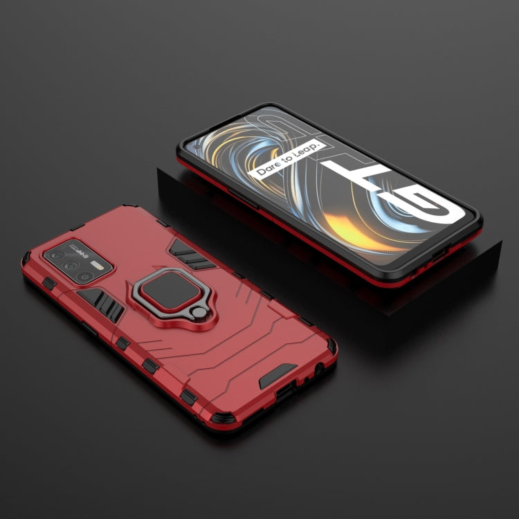 For OPPO Realme GT 5G PC + TPU Shockproof Protective Case with Magnetic Ring Holder