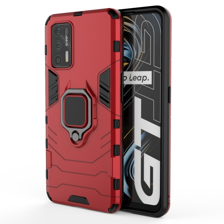 For OPPO Realme GT 5G PC + TPU Shockproof Protective Case with Magnetic Ring Holder