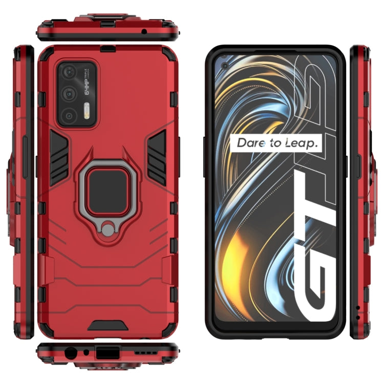 For OPPO Realme GT 5G PC + TPU Shockproof Protective Case with Magnetic Ring Holder