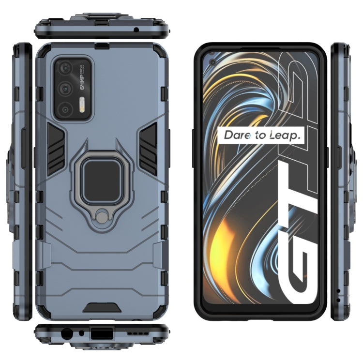 For OPPO Realme GT 5G PC + TPU Shockproof Protective Case with Magnetic Ring Holder