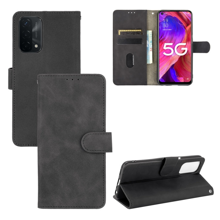 For Oppo A93 5G Solid Color Skin Feel Magnetic Buckle Horizontal Flip Calf Texture PU Leather Case with Holder & Card Slots & Wallet