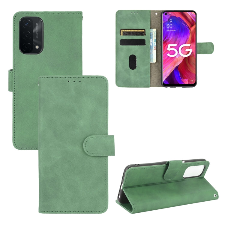For Oppo A93 5G Solid Color Skin Feel Magnetic Buckle Horizontal Flip Calf Texture PU Leather Case with Holder & Card Slots & Wallet