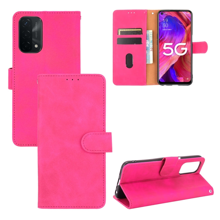 For Oppo A93 5G Solid Color Skin Feel Magnetic Buckle Horizontal Flip Calf Texture PU Leather Case with Holder & Card Slots & Wallet