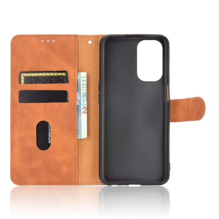 For Oppo A93 5G Solid Color Skin Feel Magnetic Buckle Horizontal Flip Calf Texture PU Leather Case with Holder & Card Slots & Wallet