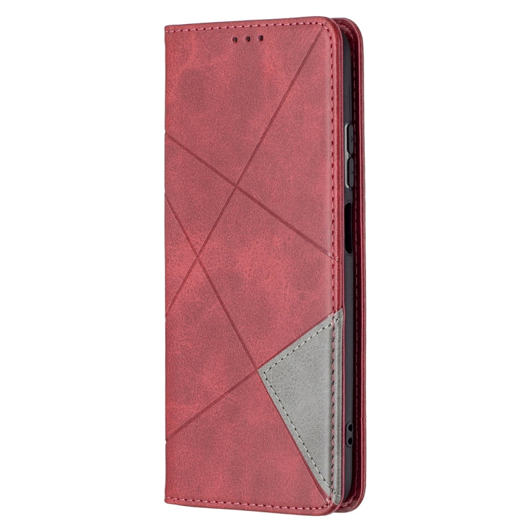 For Xiaomi Redmi Note 10 4G / Note 10s Rhombus Texture Horizontal Flip Magnetic Leather Case with Holder & Card Slots