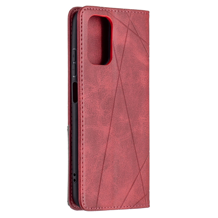 For Xiaomi Redmi Note 10 4G / Note 10s Rhombus Texture Horizontal Flip Magnetic Leather Case with Holder & Card Slots
