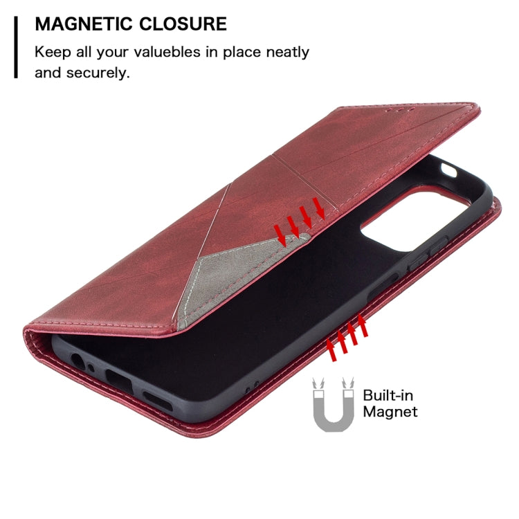 For Xiaomi Redmi Note 10 4G / Note 10s Rhombus Texture Horizontal Flip Magnetic Leather Case with Holder & Card Slots