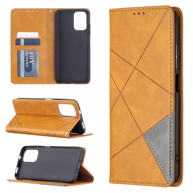 For Xiaomi Redmi Note 10 4G / Note 10s Rhombus Texture Horizontal Flip Magnetic Leather Case with Holder & Card Slots