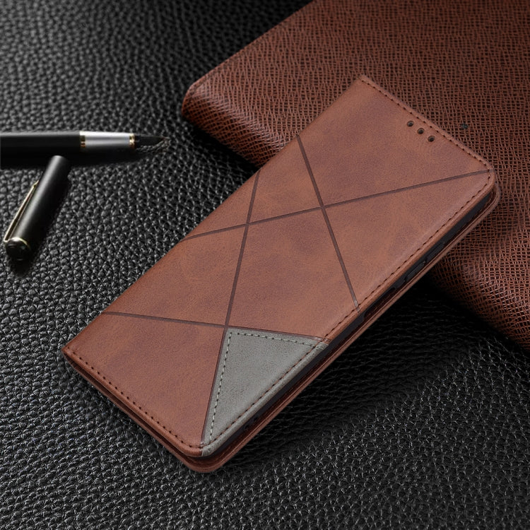 For Xiaomi Redmi Note 10 4G / Note 10s Rhombus Texture Horizontal Flip Magnetic Leather Case with Holder & Card Slots