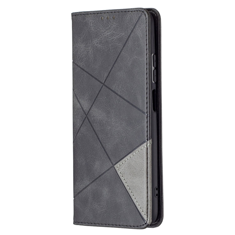 For Xiaomi Redmi Note 10 4G / Note 10s Rhombus Texture Horizontal Flip Magnetic Leather Case with Holder & Card Slots