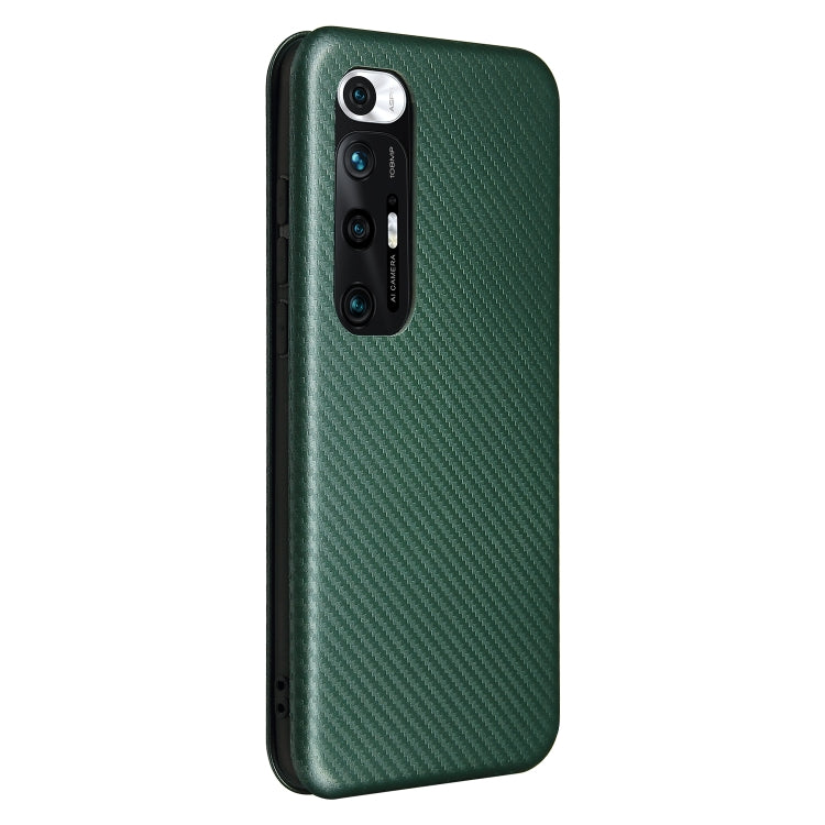 For Xiaomi Mi 10S Carbon Fiber Texture Horizontal Flip TPU + PC + PU Leather Case with Card Slot