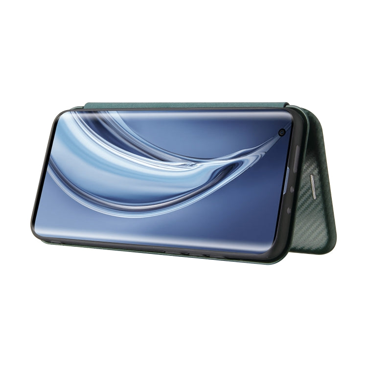 For Xiaomi Mi 10S Carbon Fiber Texture Horizontal Flip TPU + PC + PU Leather Case with Card Slot