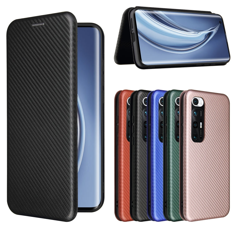 For Xiaomi Mi 10S Carbon Fiber Texture Horizontal Flip TPU + PC + PU Leather Case with Card Slot