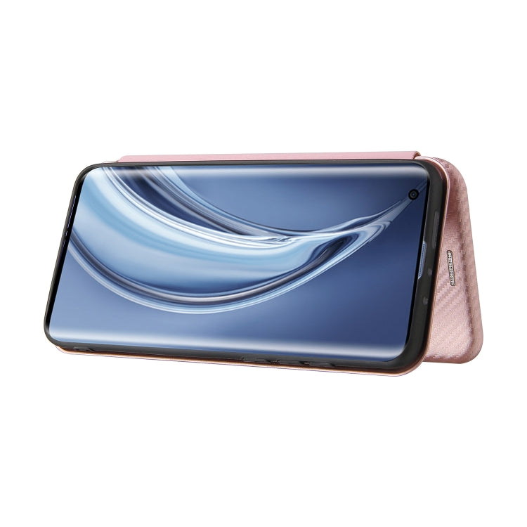 For Xiaomi Mi 10S Carbon Fiber Texture Horizontal Flip TPU + PC + PU Leather Case with Card Slot