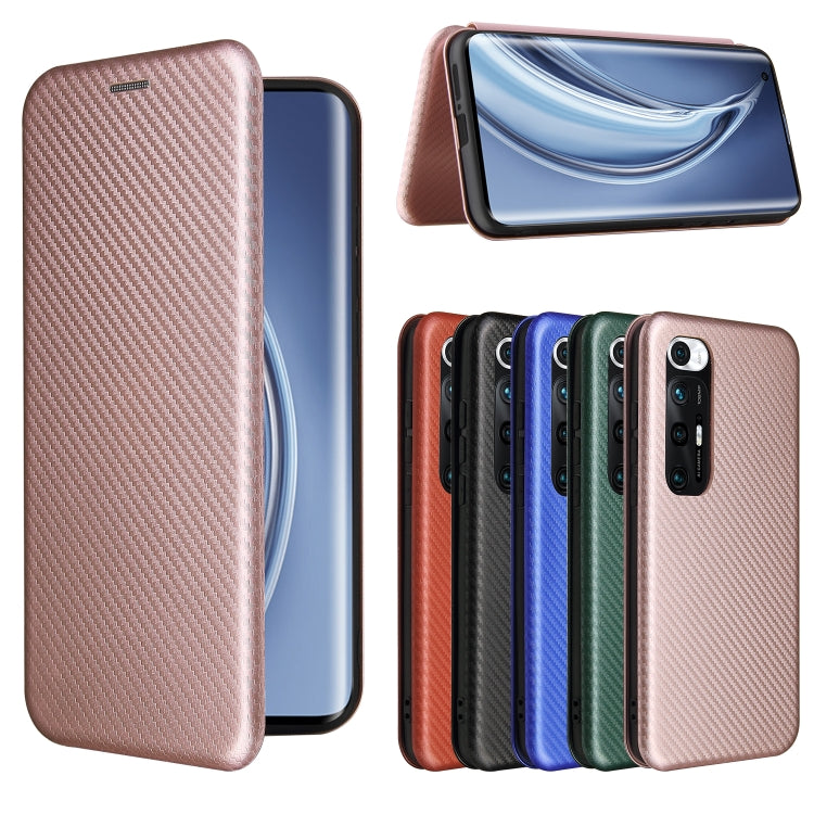 For Xiaomi Mi 10S Carbon Fiber Texture Horizontal Flip TPU + PC + PU Leather Case with Card Slot