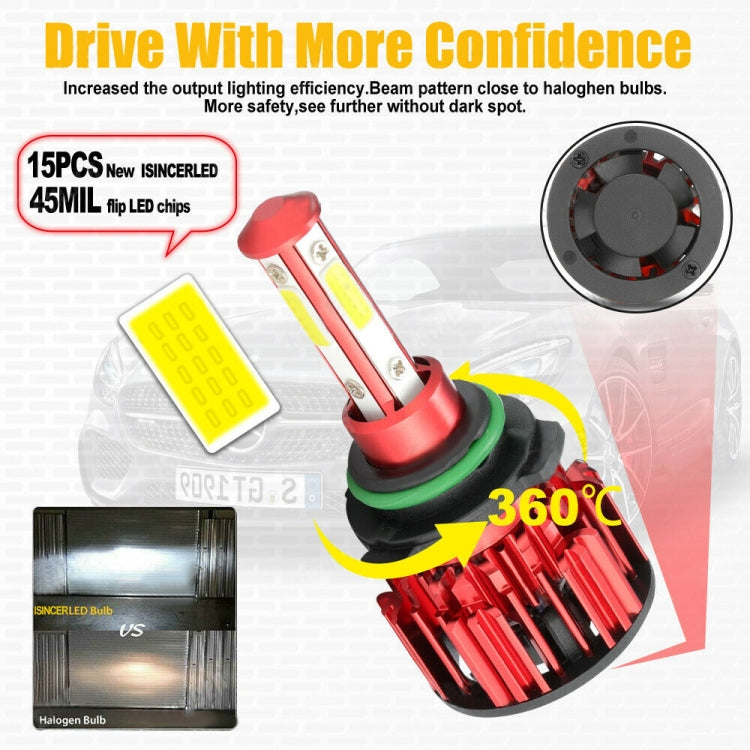 X18 9006 2 PCS DC9-36V / 22W / 6000K / 8000LM IP68 Waterproof Car LED Headlight(White Light)