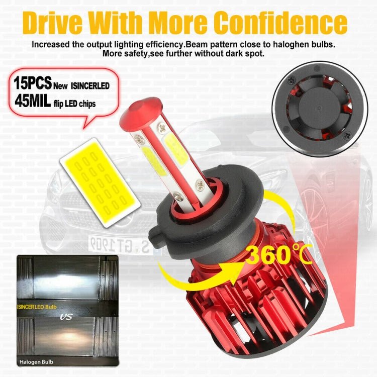 X18 H7 2 PCS DC9-36V / 22W / 6000K / 8000LM IP68 Waterproof Car LED Headlight(White Light)