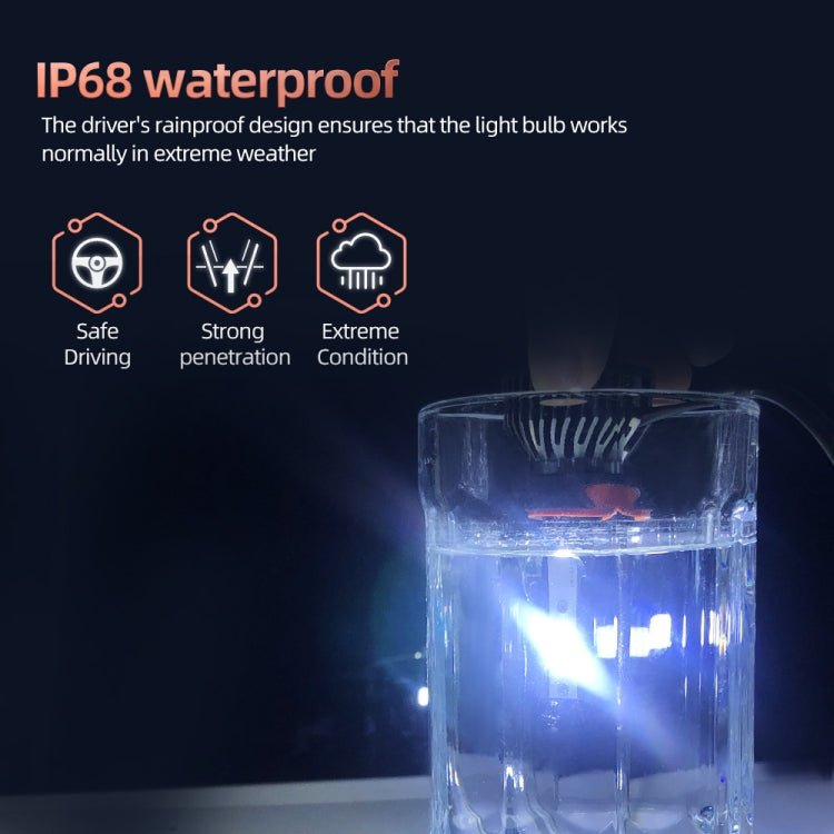 F2 9004 / HB1 2 PCS DC9-36V / 25W / 6000K / 2500LM IP68 Waterproof Car LED Headlight(Cold White Light)