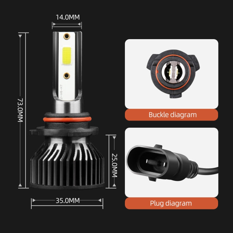 F2 9006 / HB4 2 PCS DC9-36V / 25W / 6000K / 2500LM IP68 Waterproof Car LED Headlight(Cold White Light)