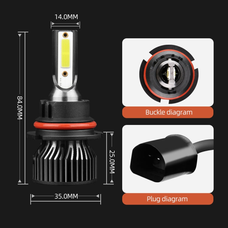 F2 9007 / HB5 2 PCS DC9-36V / 25W / 6000K / 2500LM IP68 Waterproof Car LED Headlight(Cold White Light)