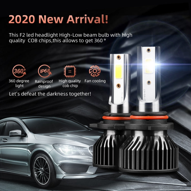 F2 9012 2 PCS DC9-36V / 25W / 6000K / 2500LM IP68 Waterproof Car LED Headlight(Cold White Light)