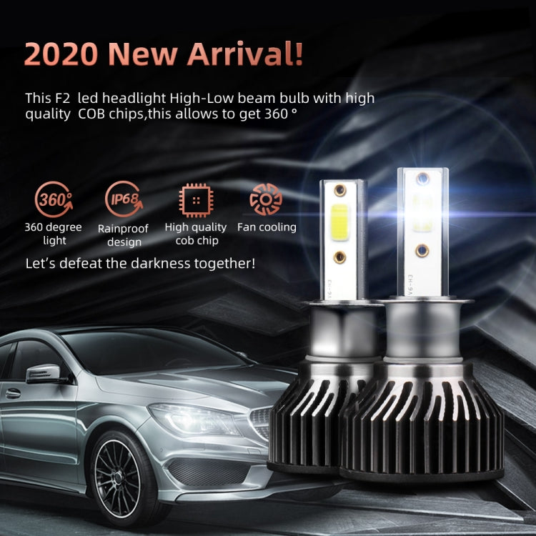 F2 H3 2 PCS DC9-36V / 25W / 6000K / 2500LM IP68 Waterproof Car LED Headlight(Cold White Light)