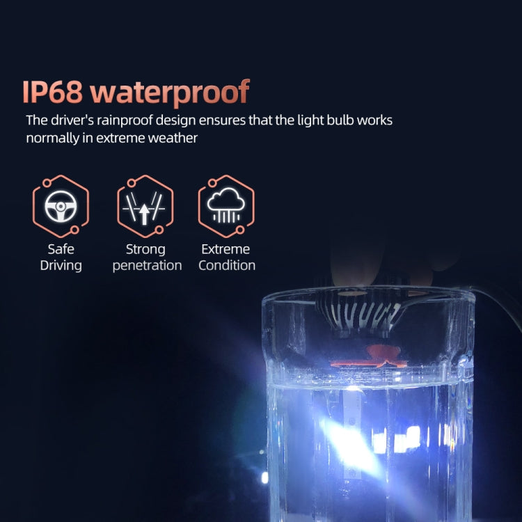 F2 H13 2 PCS DC9-36V / 25W / 6000K / 2500LM IP68 Waterproof Car LED Headlight(Cold White Light)