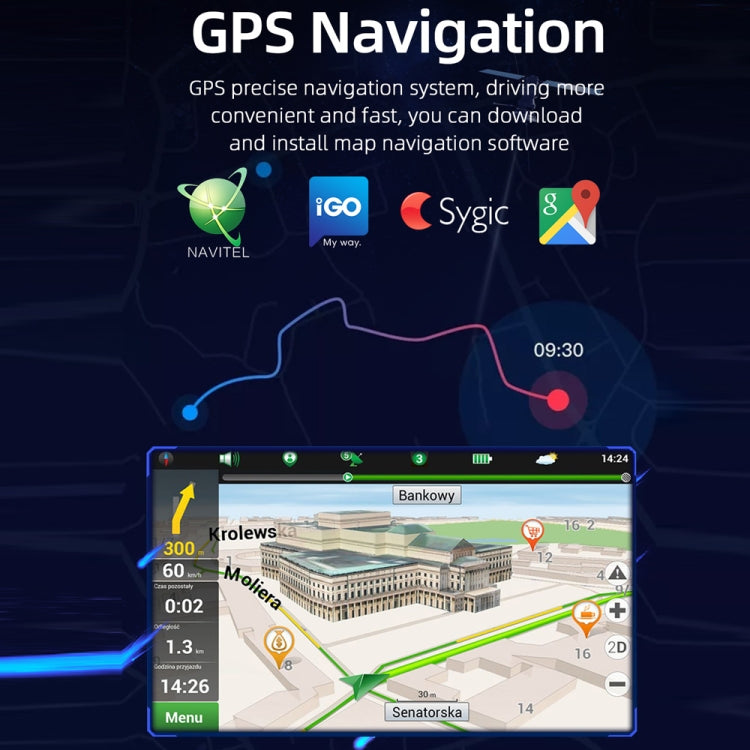 9210SE Car 7-inch HD Android Navigation GPS Bluetooth WiFi Integrated Machine, Support FM / Mobile Phone Connection / RDS / Alcohol Test Function