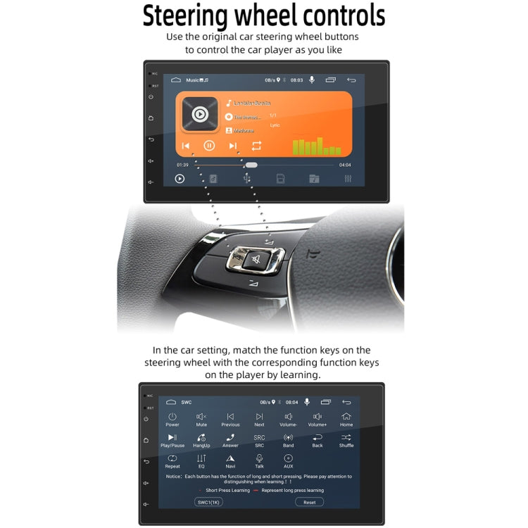 9210SE Car 7-inch HD Android Navigation GPS Bluetooth WiFi Integrated Machine, Support FM / Mobile Phone Connection / RDS / Alcohol Test Function