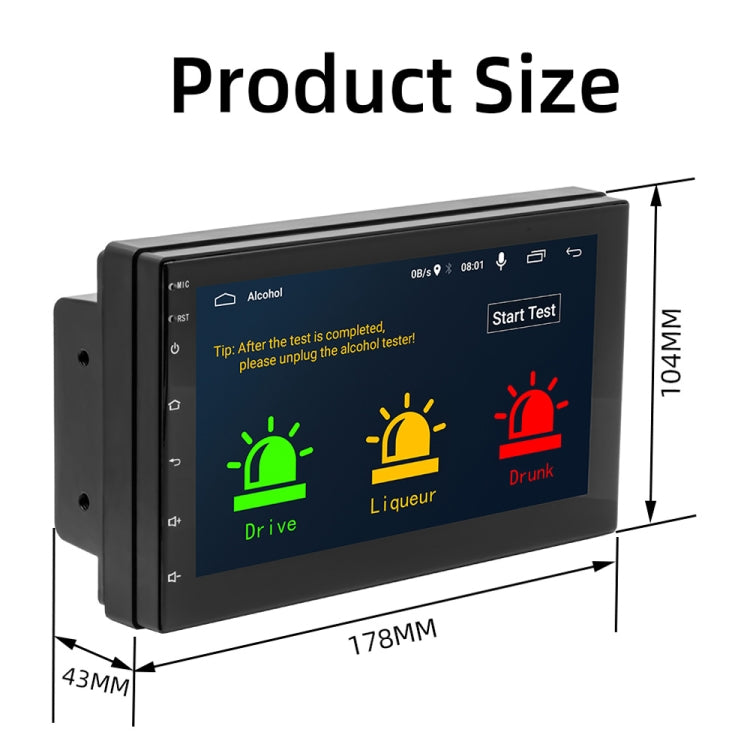 9210SE Car 7-inch HD Android Navigation GPS Bluetooth WiFi Integrated Machine, Support FM / Mobile Phone Connection / RDS / Alcohol Test Function