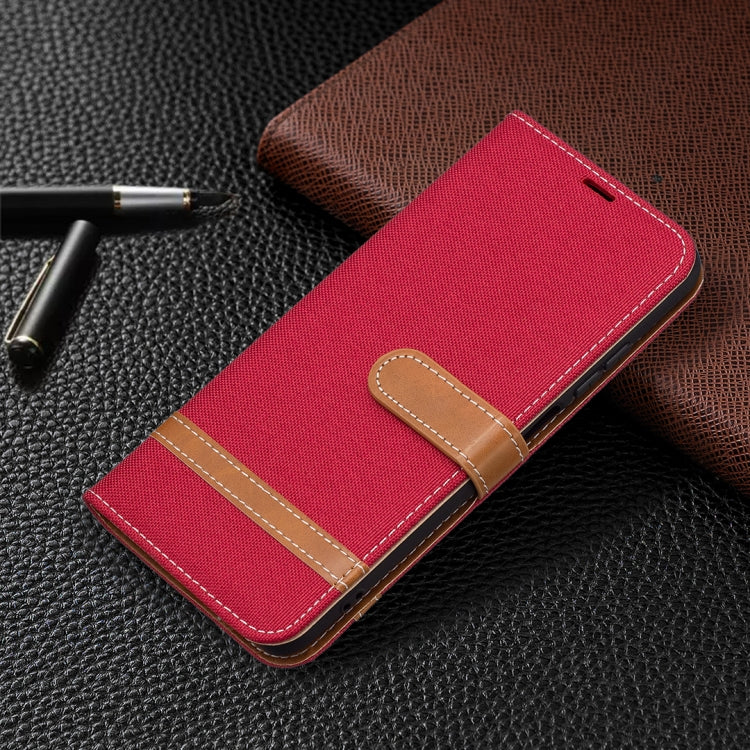 For Xiaomi Redmi Note 10 4G / Note 10S Color Matching Denim Texture Horizontal Flip Leather Case with Holder & Card Slots & Wallet & Lanyard