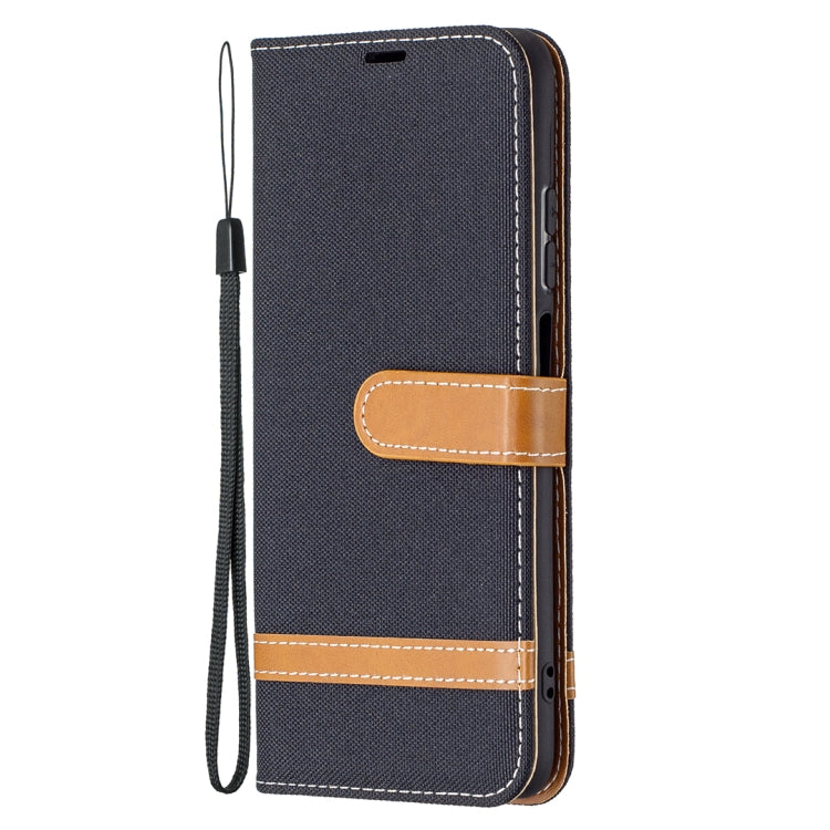 For Xiaomi Redmi Note 10 4G / Note 10S Color Matching Denim Texture Horizontal Flip Leather Case with Holder & Card Slots & Wallet & Lanyard