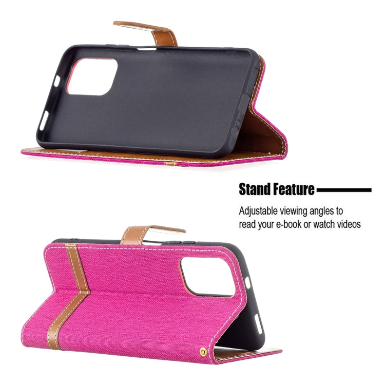 For Xiaomi Redmi Note 10 4G / Note 10S Color Matching Denim Texture Horizontal Flip Leather Case with Holder & Card Slots & Wallet & Lanyard